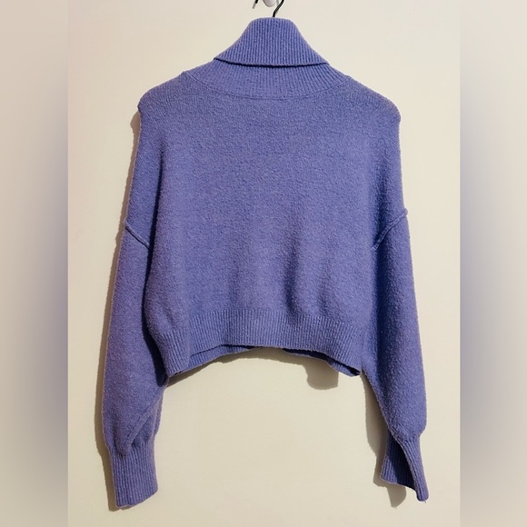 Wild Fable Purple Cable Knit Cropped Turtleneck Sweater, Women’s Size Medium - Picture 2 of 11